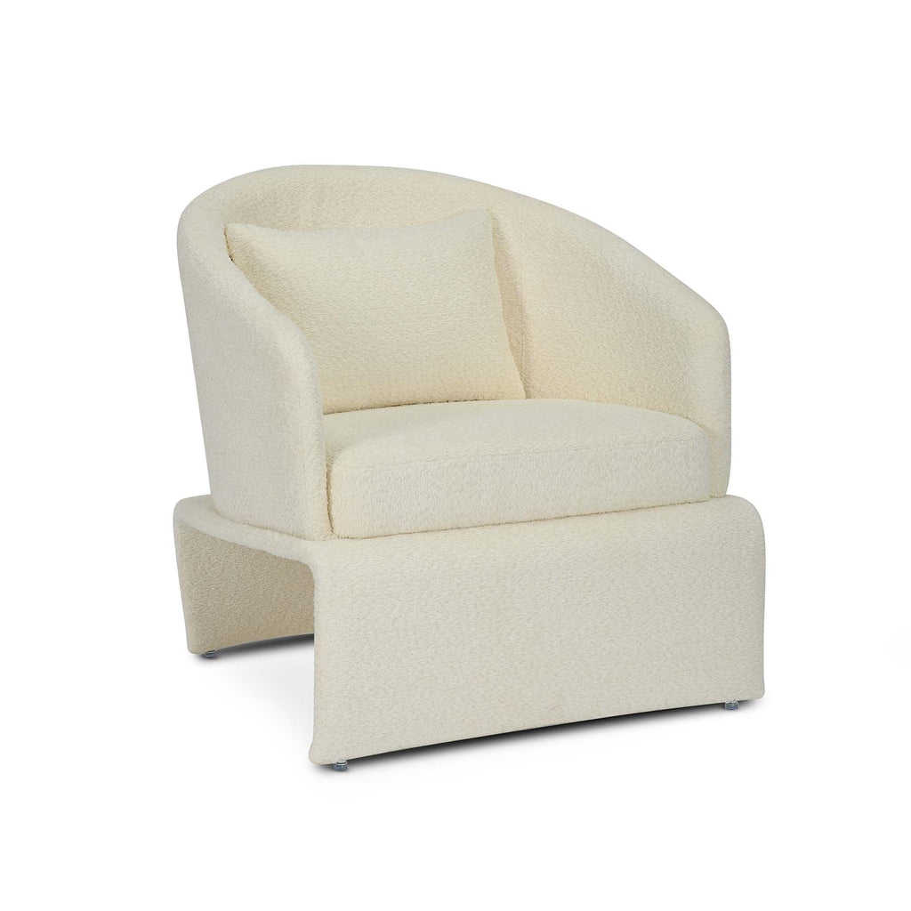 Teddy Boucle Fabric Cream Jaquetta 2+1 Accent Chair Set