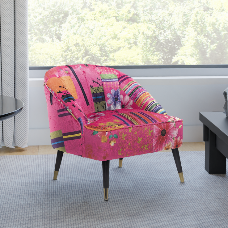 Pink patchwork chair deals