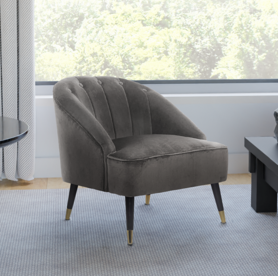 Velvet Light Grey Kensington Slipper Bedroom Accent Chair Stunning Chairs