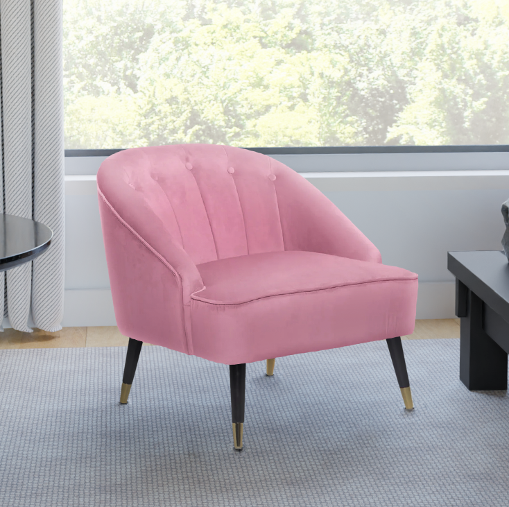 Pink Pattern Chair Pink Accent Chairs - Velvet Fabric | Quick Delivery – Stunning Chairs