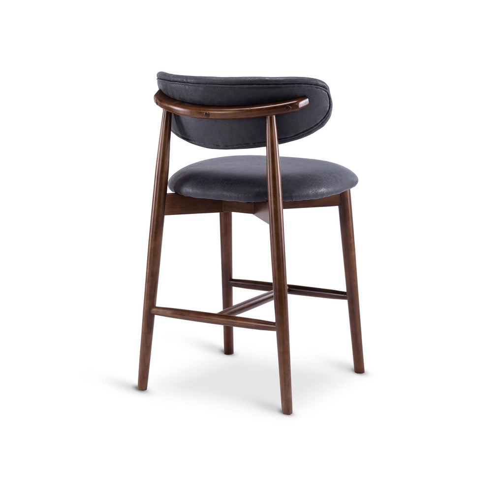 Faux Leather Suede Grey Claudia Bar Stool