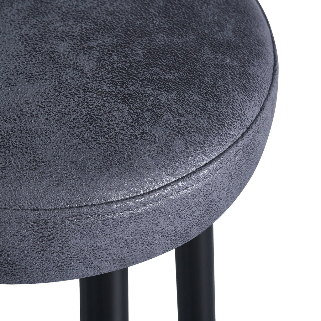 Faux Leather Suede Grey Rocco Bar Stool