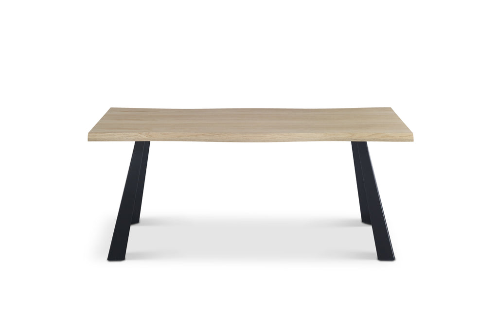 Real Wood Veneer Logan 1.8M Dining Table with Metal Legs