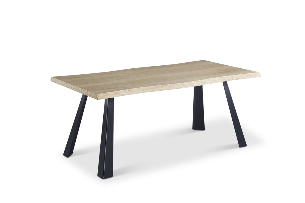 Real Wood Veneer Logan 1.8M Dining Table with Metal Legs