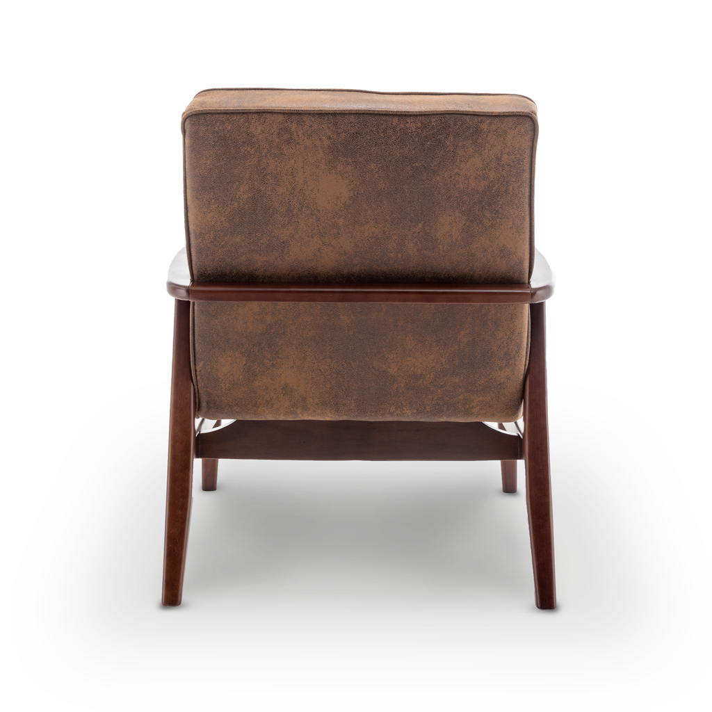 Faux Leather Suede Brown Luna Accent Chair