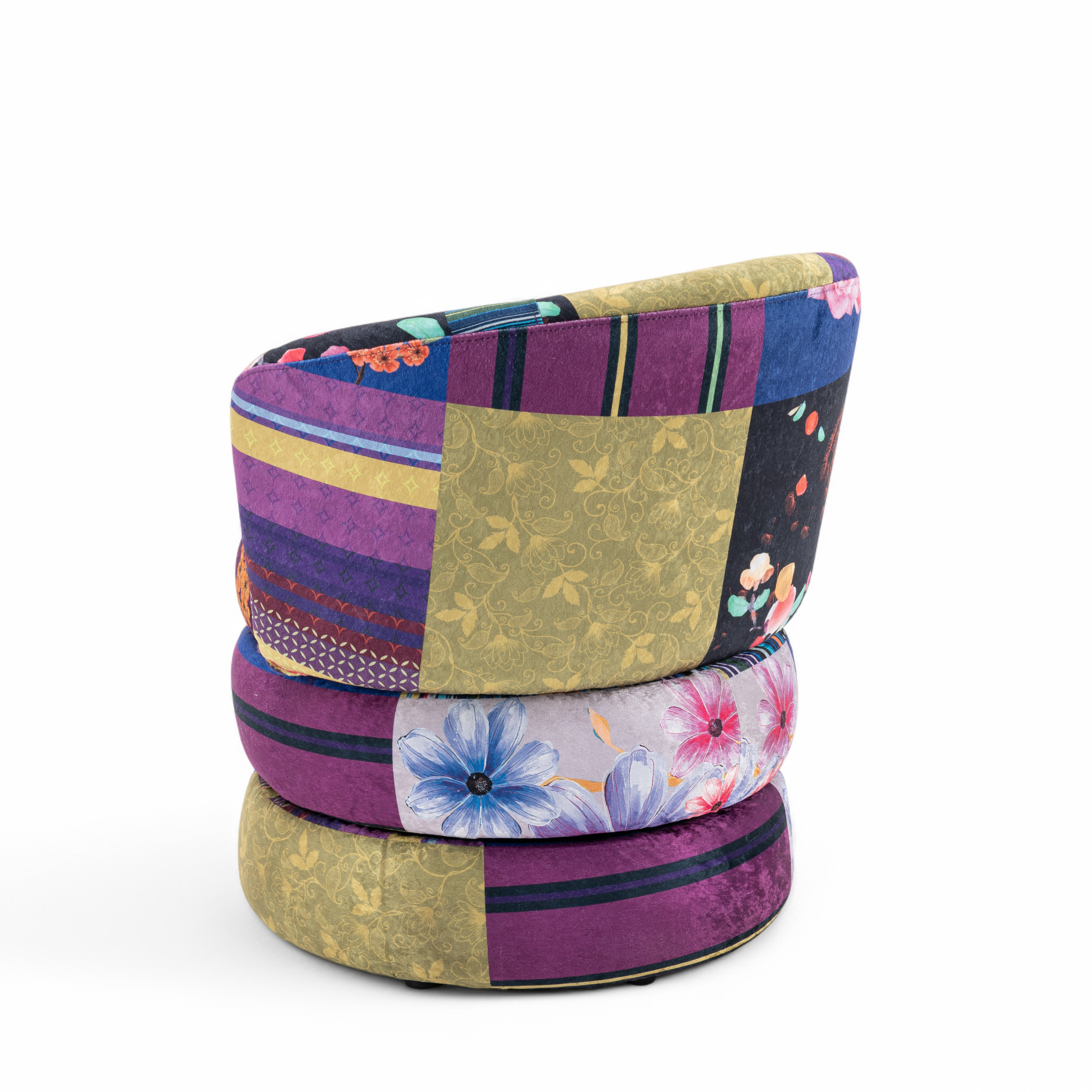Small Patchwork Chair Multicoloured Patchwork Tilly Accent Swivel Chair – Stunning Chairs