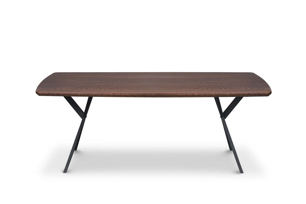 Real Wood Veneer Berkeley 2M Dining Table with Metal Legs