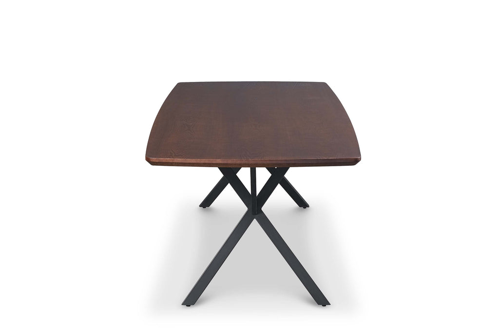 Real Wood Veneer Berkeley 2M Dining Table with Metal Legs