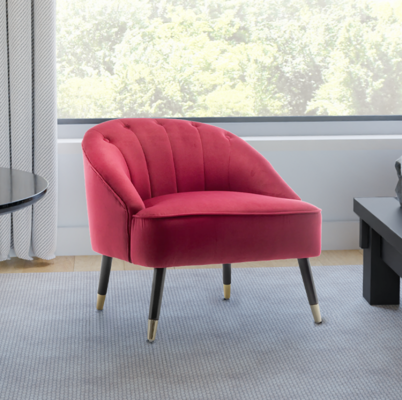 Velvet Scarlet Kensington Slipper Bedroom Accent Chair Stunning Chairs