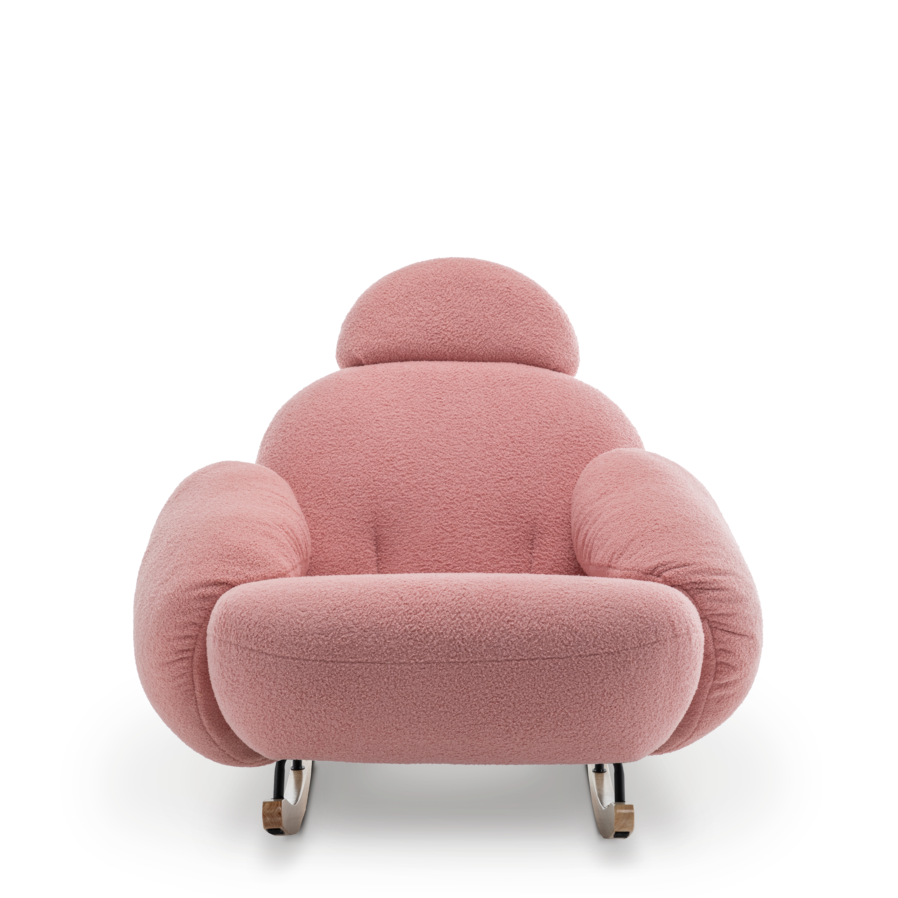 Pink Boucle Rocker Teddy Boucle Fabric Pink Juliette Rocking Chair – Stunning Chairs