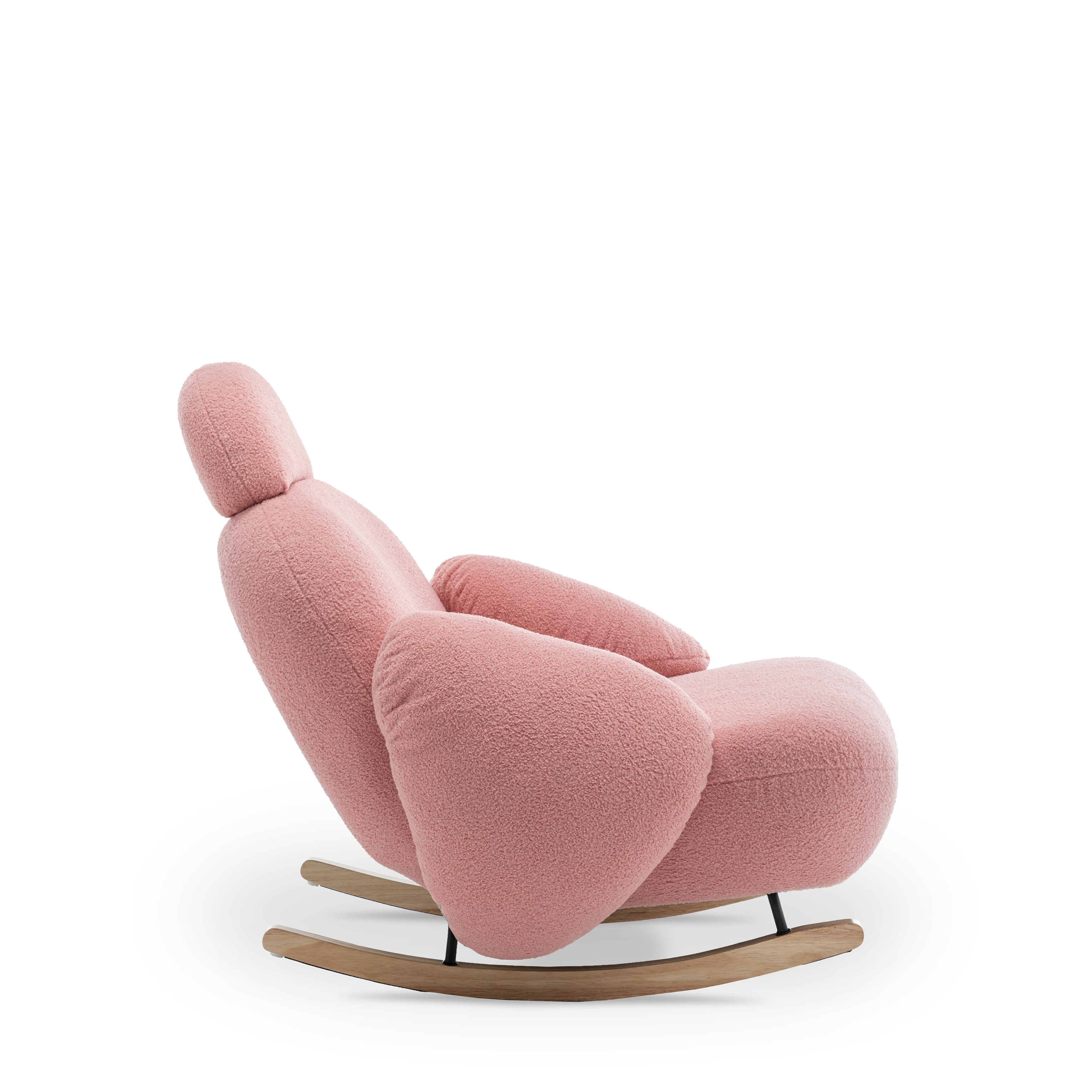 Pink Boucle Rocker Teddy Boucle Fabric Pink Juliette Rocking Chair – Stunning Chairs