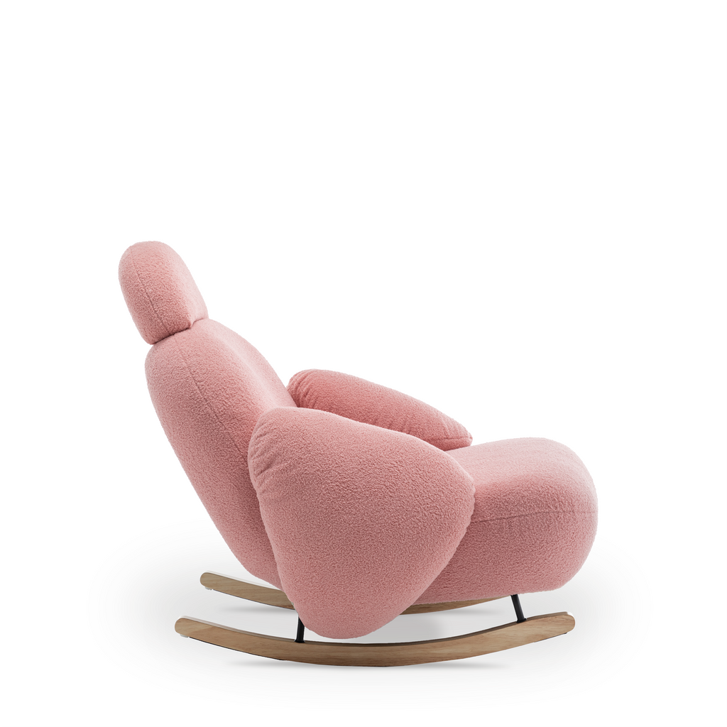 Teddy Boucle Fabric Pink Juliette Rocking Chair