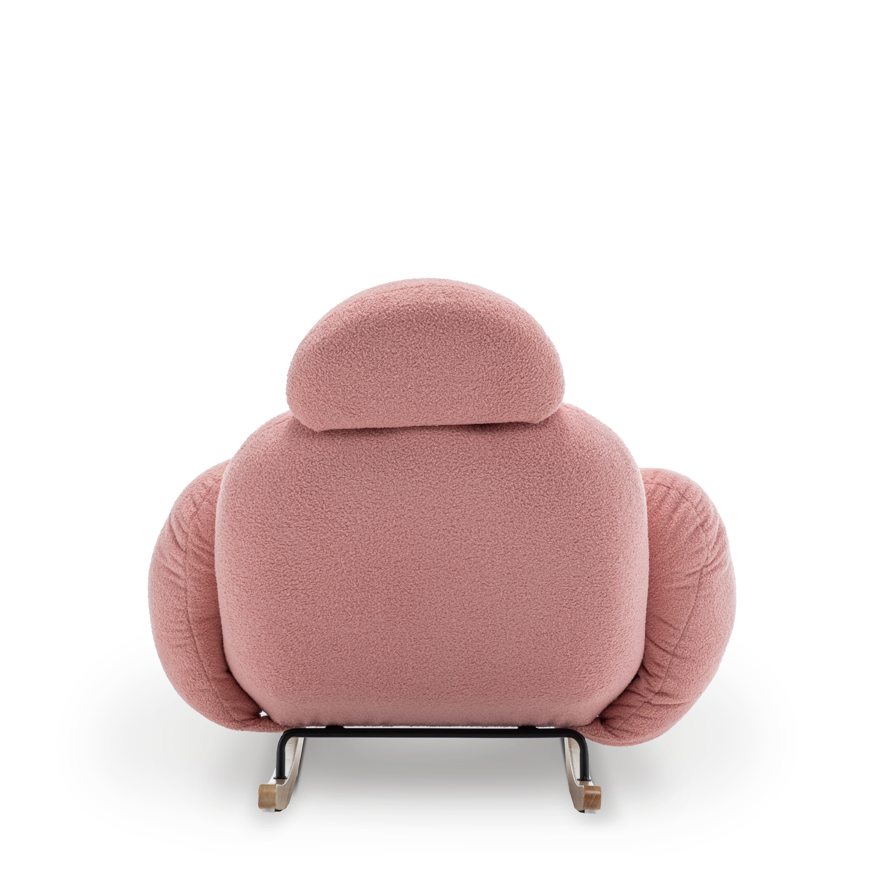 Pink Modern Rocking Chair Teddy Boucle Fabric Pink Juliette Rocking Chair – Stunning Chairs