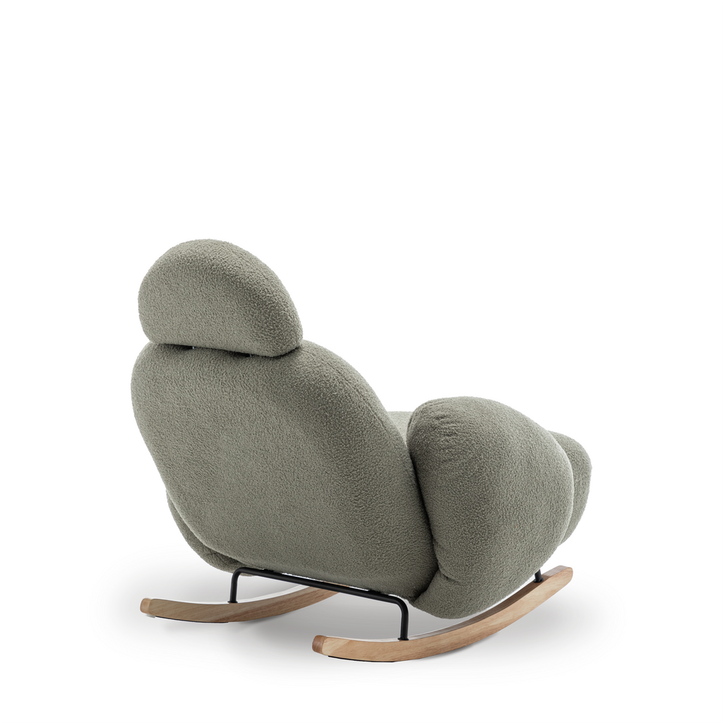 Teddy Boucle Fabric Sage Green Juliette Rocking Nursing Chair