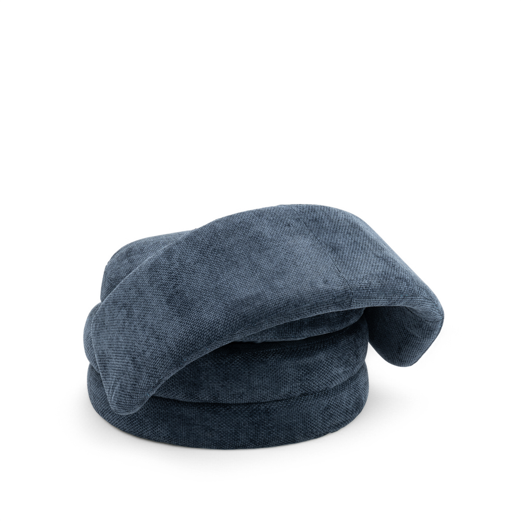 Textured Chenille Blue Teri Accent Swivel Chair Backrest Down