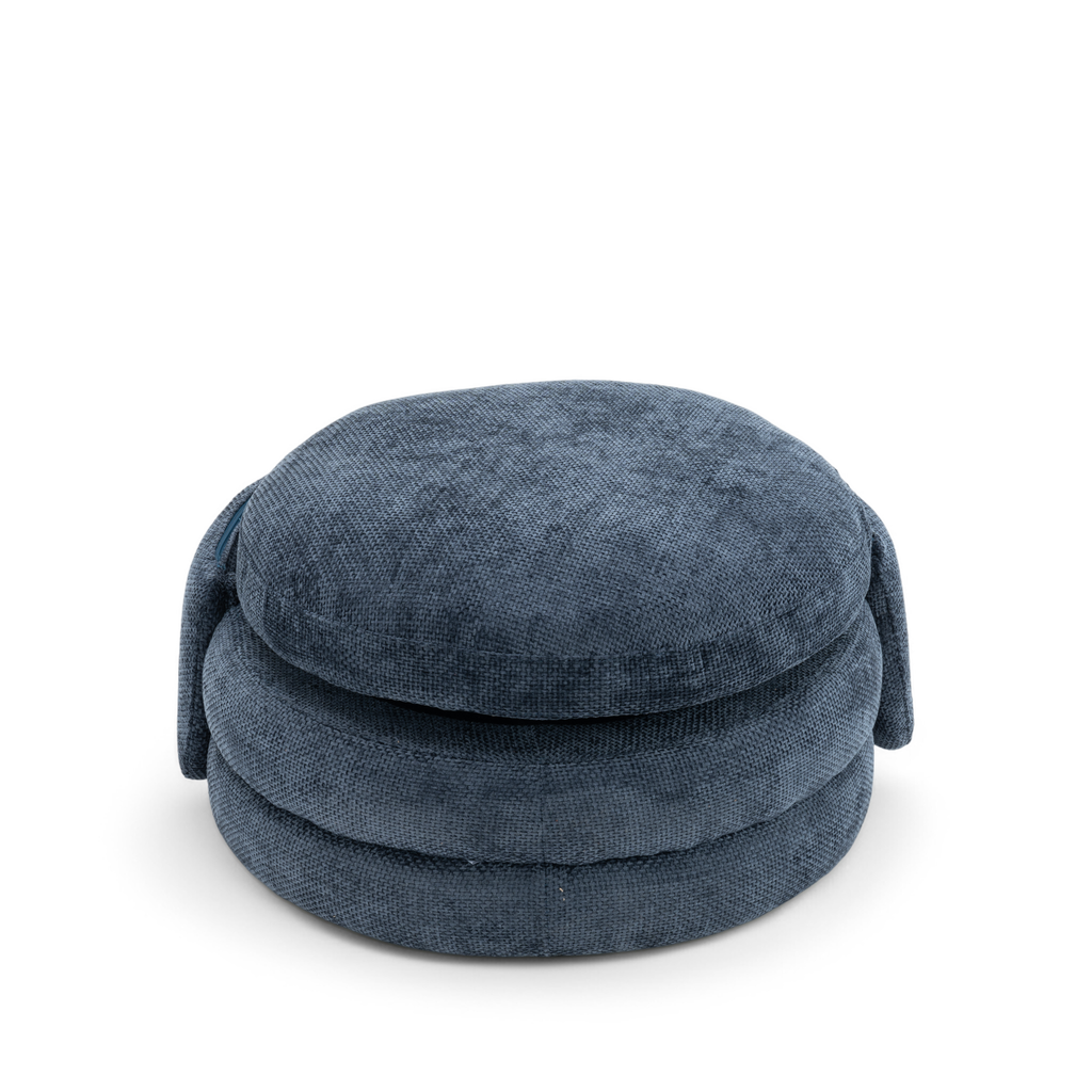 Textured Chenille Blue Teri Accent Swivel Chair Backrest Down