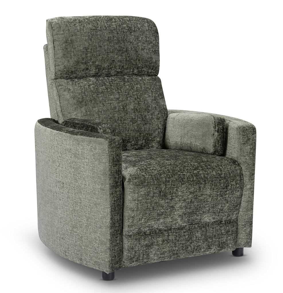 Textured Chenille Green Margot Manual Recliner Chair Front Angle