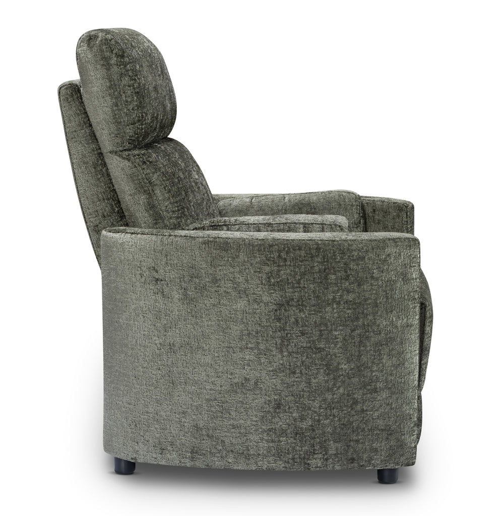 Textured Chenille Green Margot Manual Recliner Chair Side