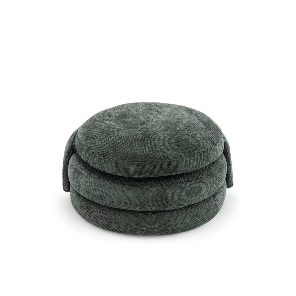 Textured Chenille Green Teri Accent Swivel Chair Backrest Down