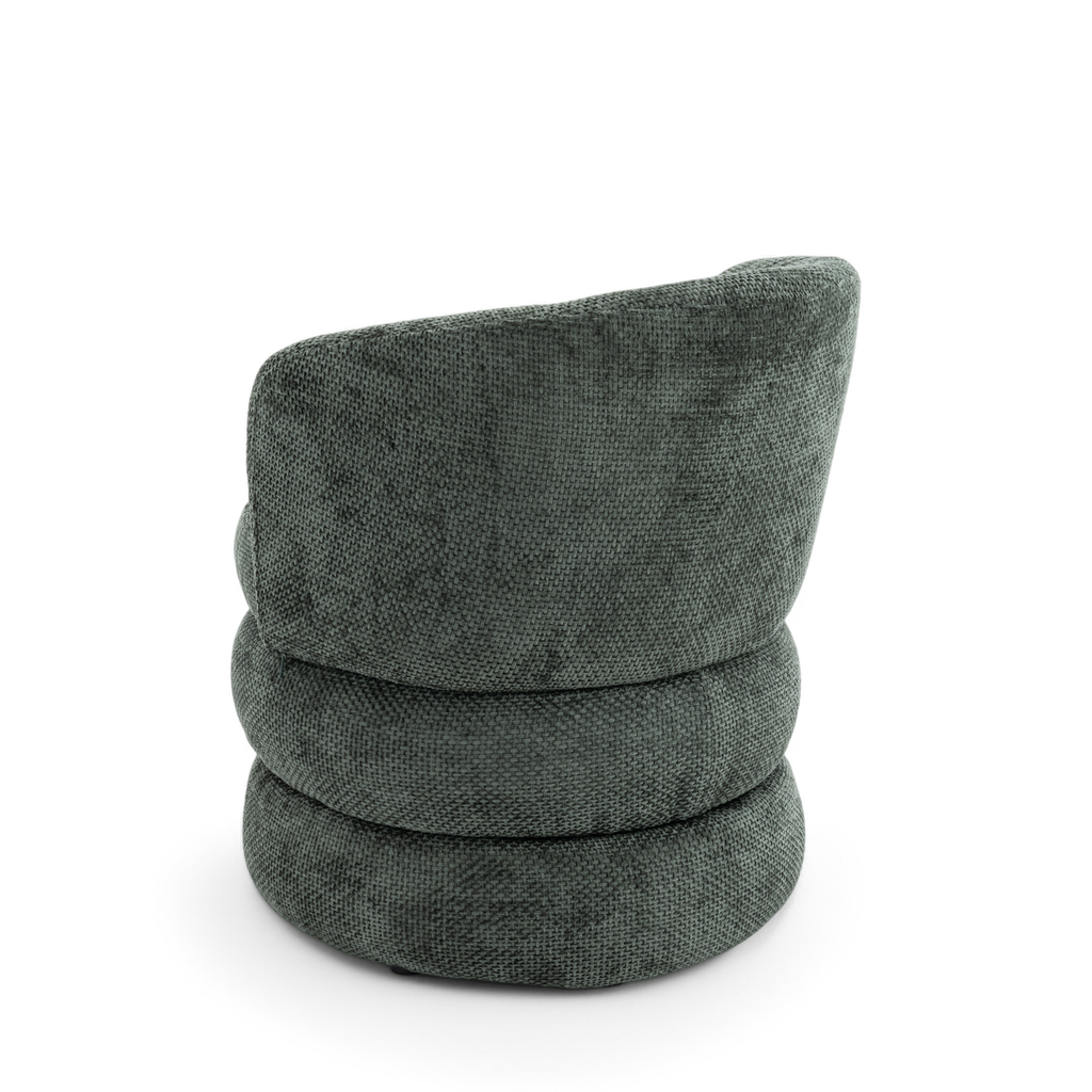 Textured Chenille Green Tilly Accent Swivel Chair
