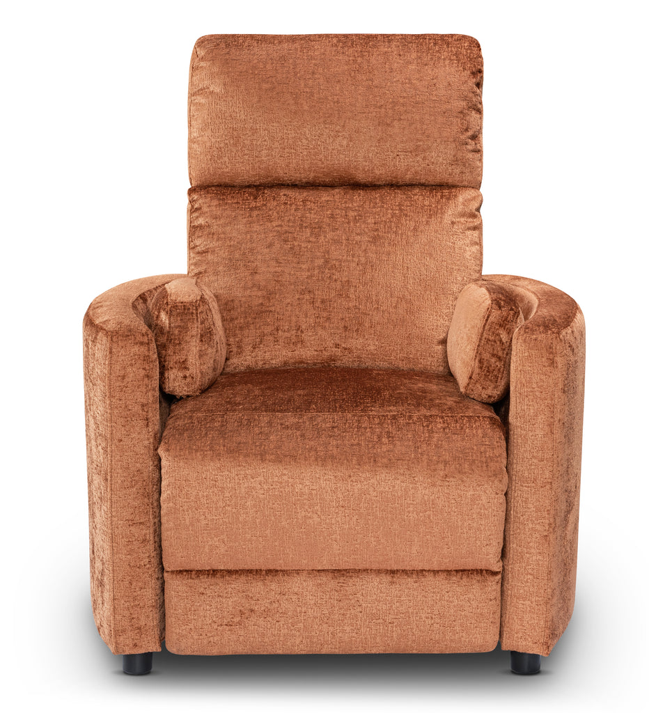 Textured Chenille Orange Margot Manual Recliner Chair Front