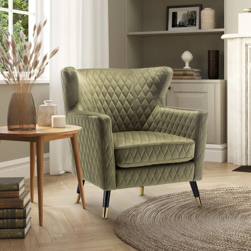 Velvet Sage Green Alessia Accent Chair – Stunning Chairs