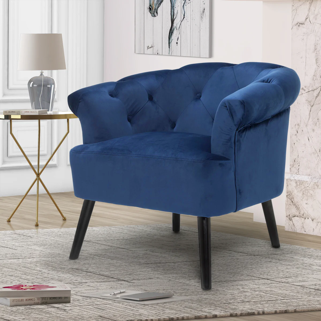 Velvet Blue Sara Accent Chair