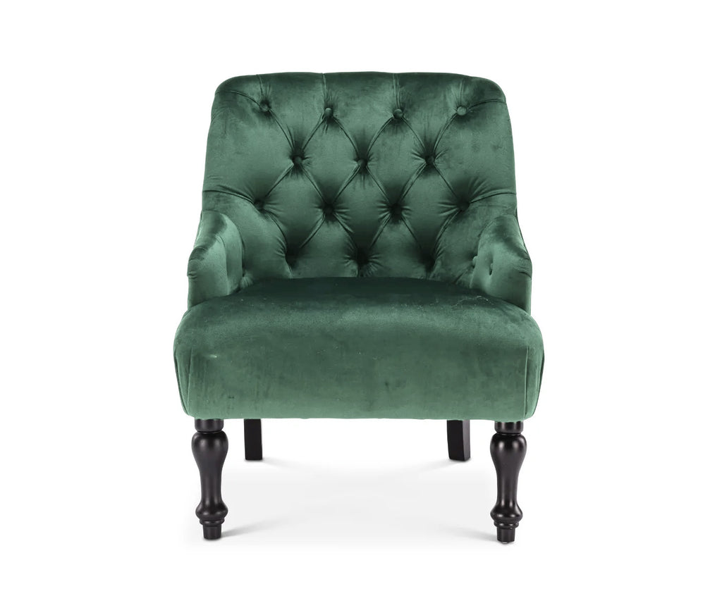 Velvet Bottle Green Armina Accent Chair