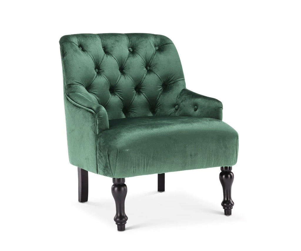 Velvet Bottle Green Armina Accent Chair