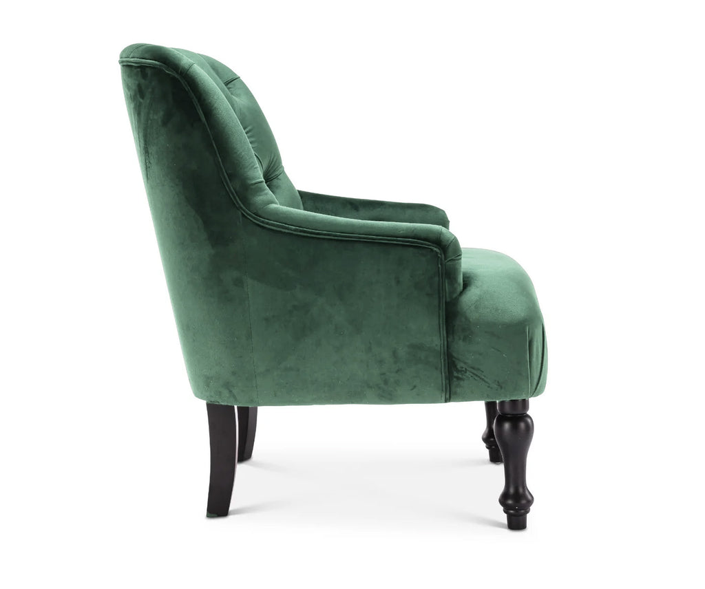 Velvet Bottle Green Armina Accent Chair