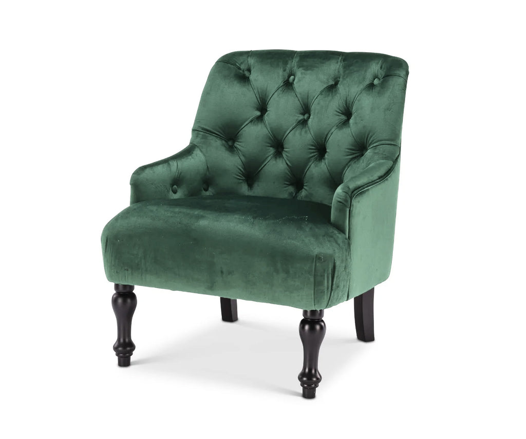 Velvet Bottle Green Armina Accent Chair