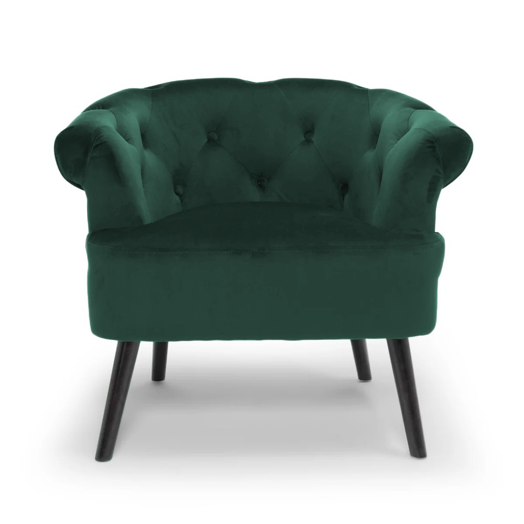 Velvet Bottle Green Sara Accent Chair