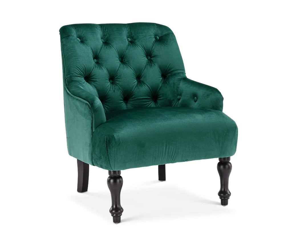 Velvet Emerald Green Armina Accent Chair