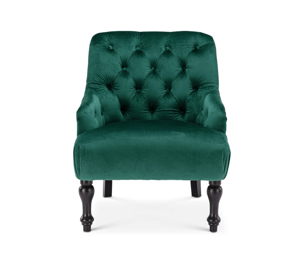 Velvet Emerald Green Armina Accent Chair