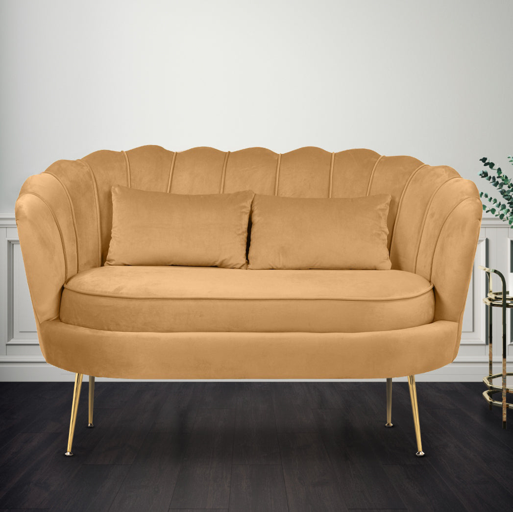 Velvet Gold 2 Seat Daisy Accent Chair Stunning Chairs