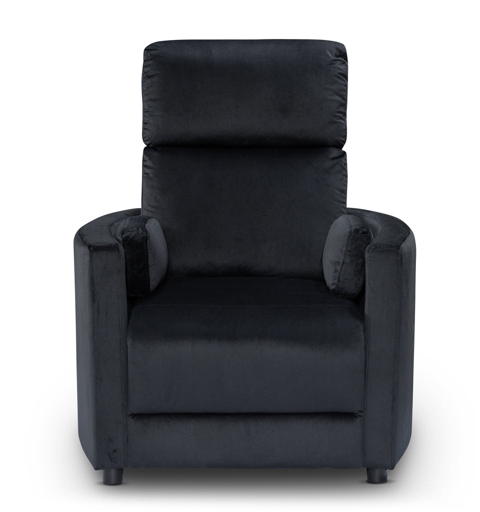 Velvet Black Margot Manual Recliner Chair Front