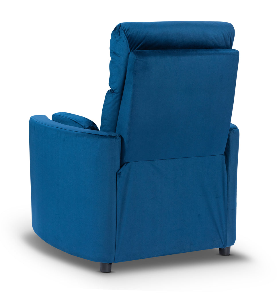 Velvet Blue Margot Manual Recliner Chair Back Angle