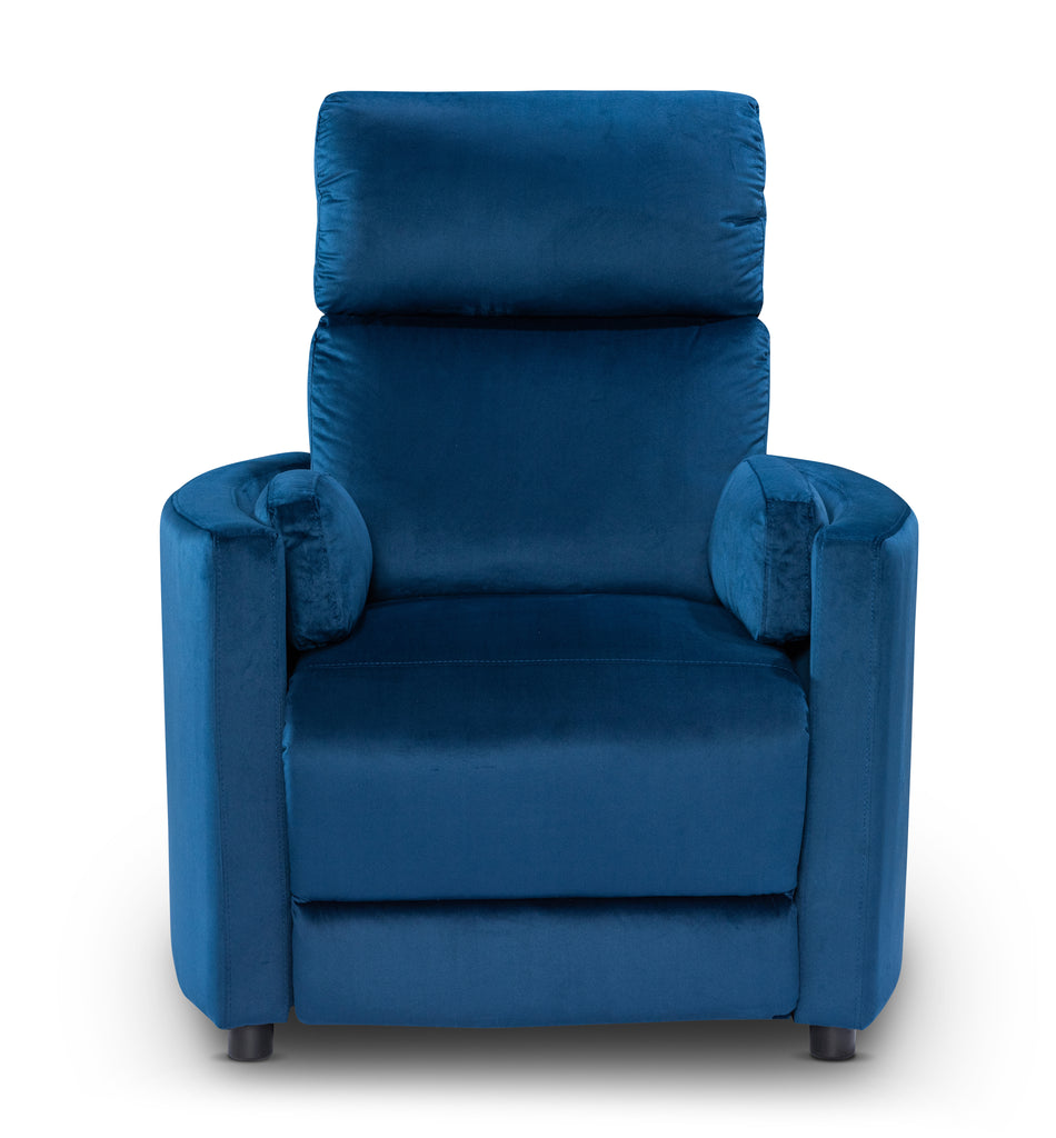 Velvet Blue Margot Manual Recliner Chair Front