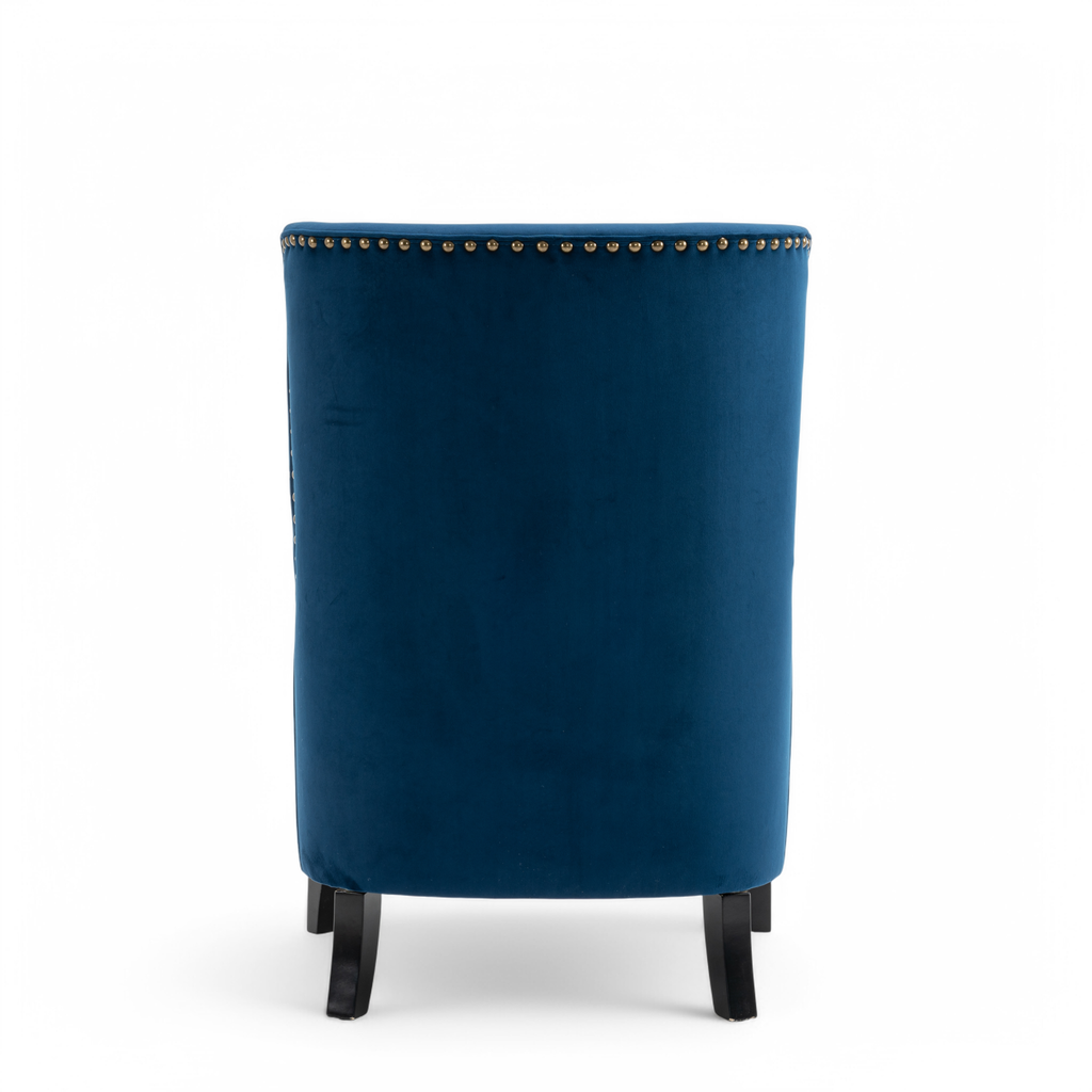 Velvet Blue Segovia Accent Chair Back