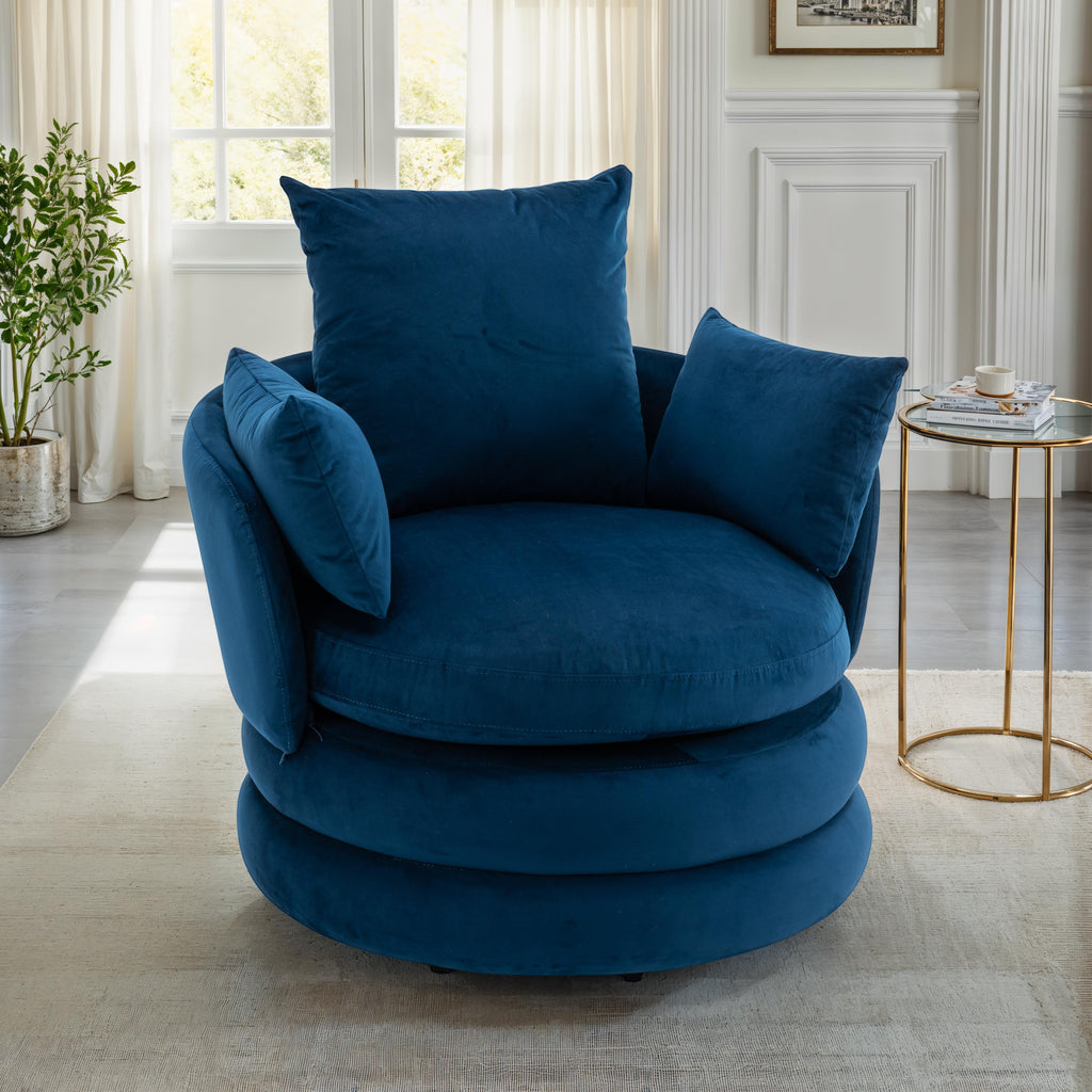 Velvet Blue Teri Accent Swivel Chair Background