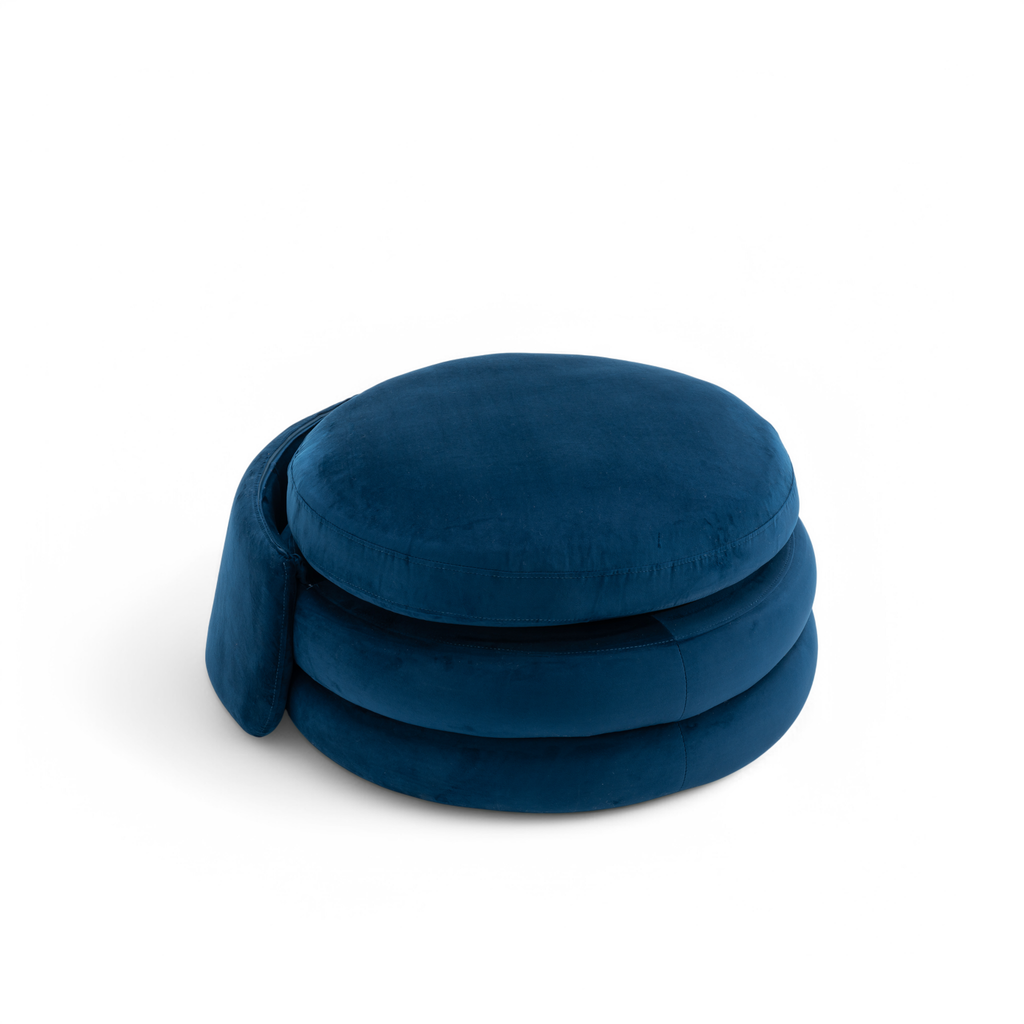 Velvet Blue Teri Accent Swivel Chair Backrest Down