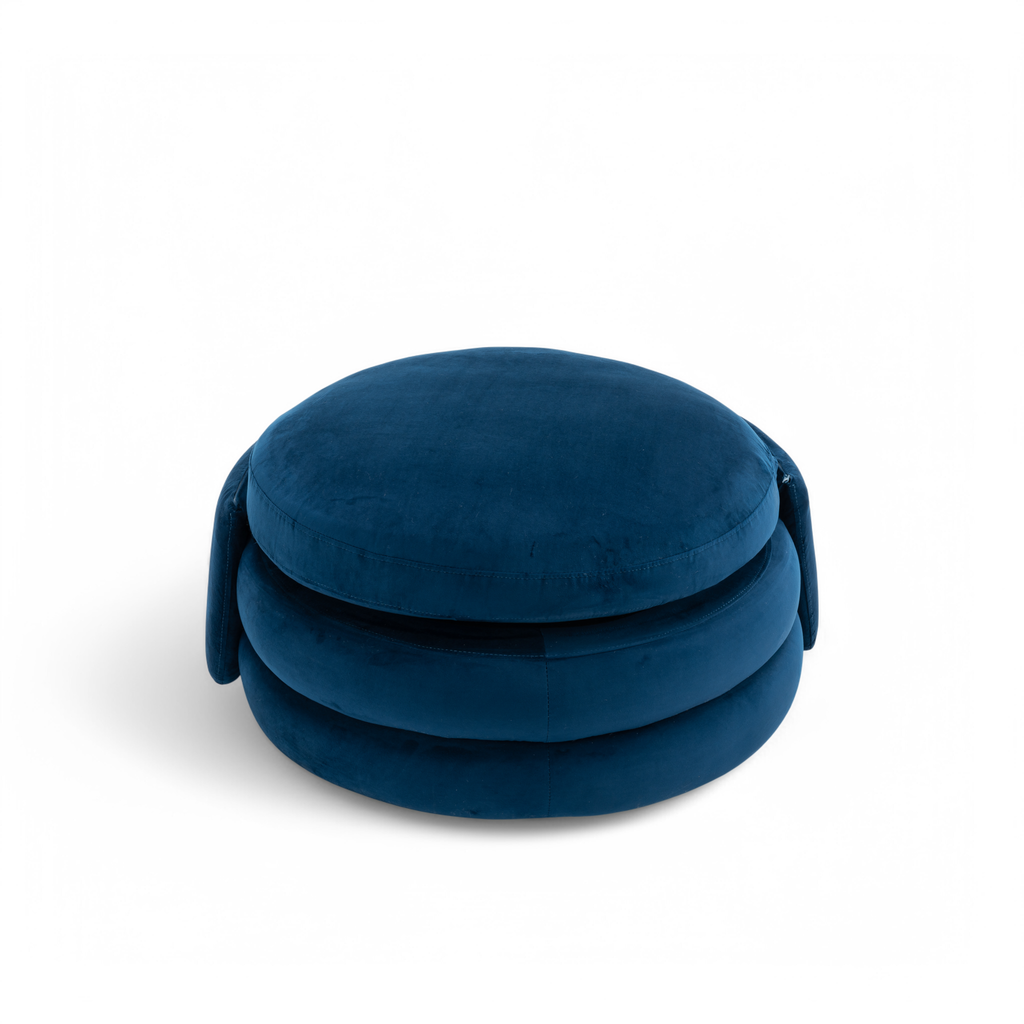 Velvet Blue Teri Accent Swivel Chair Backrest Down