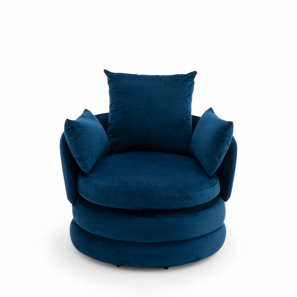 Velvet Blue Teri Accent Swivel Chair Front