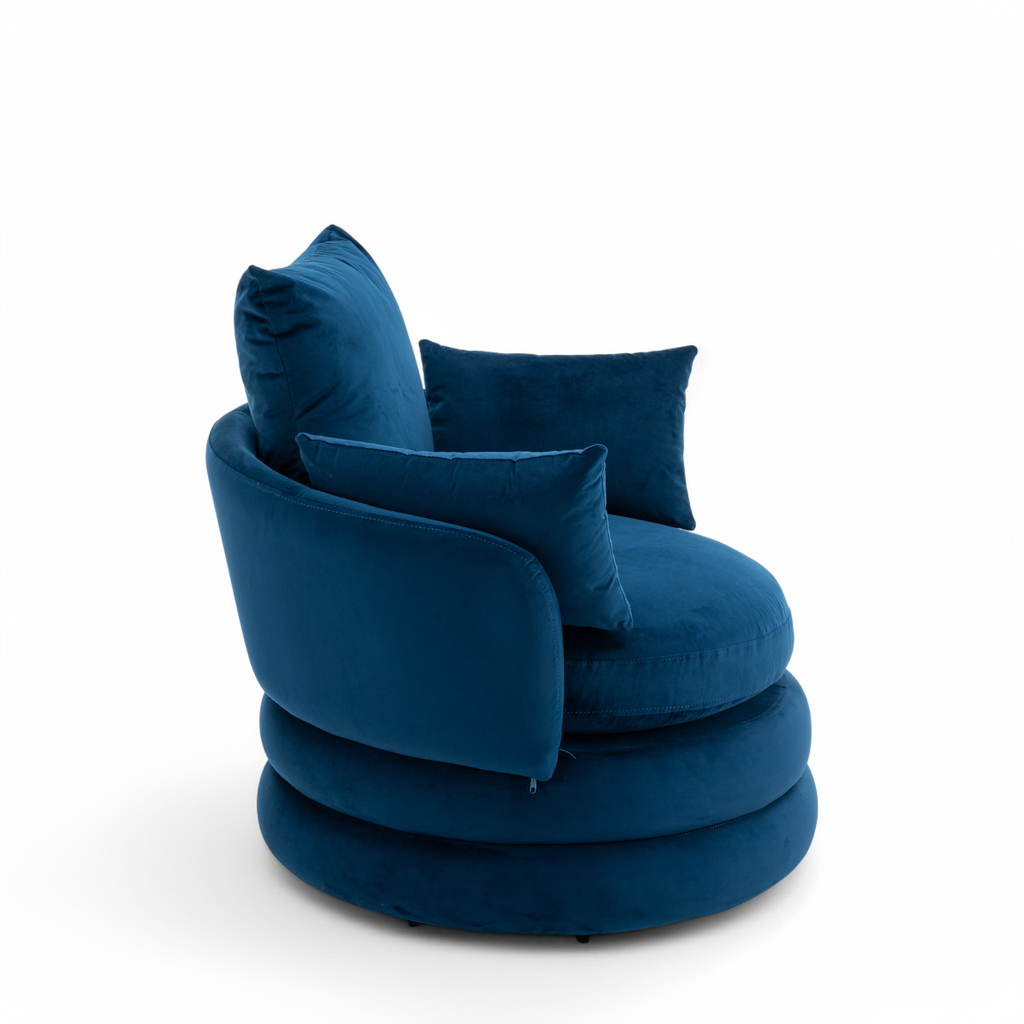Velvet Blue Teri Accent Swivel Chair Side