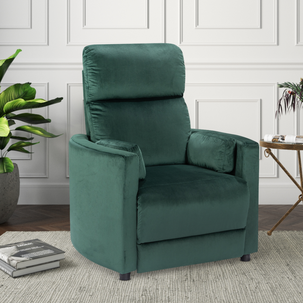 Velvet Bottle Green Margot Manual Recliner Chair Background