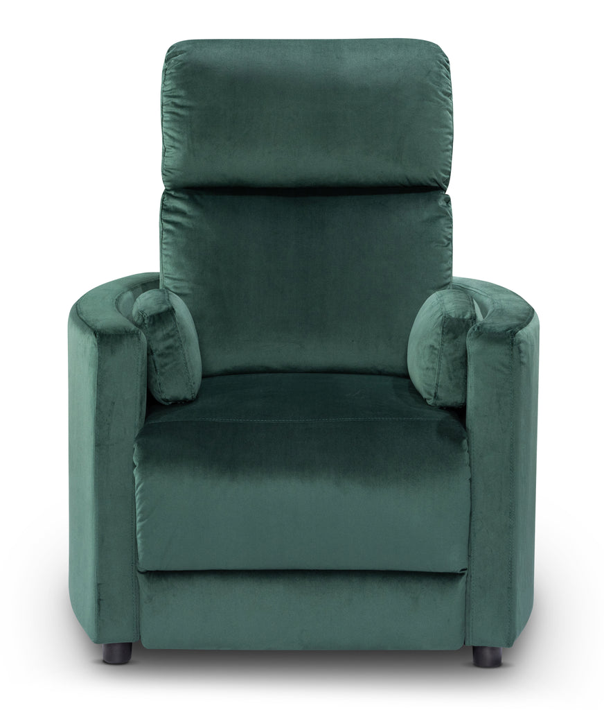 Velvet Bottle Green Margot Manual Recliner Chair Front