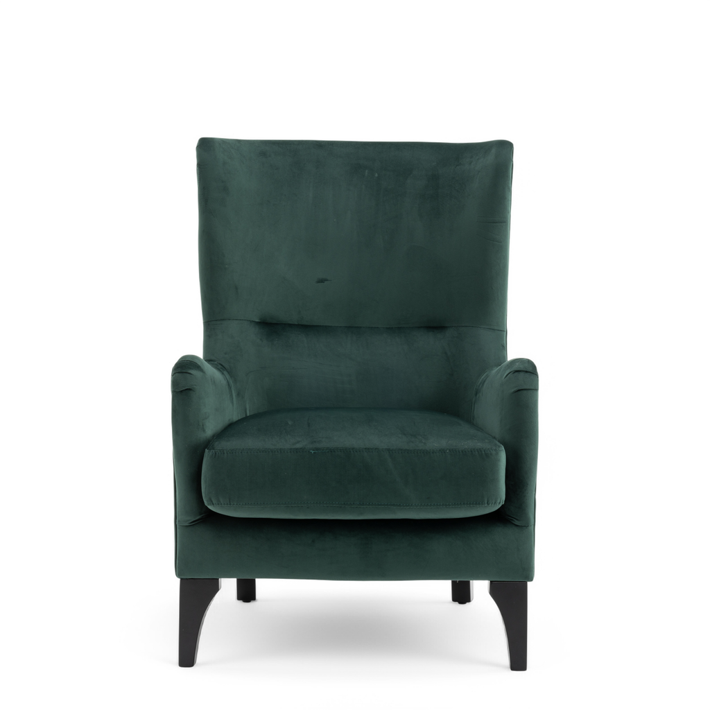 Velvet Bottle Green Segovia Accent Chair Front
