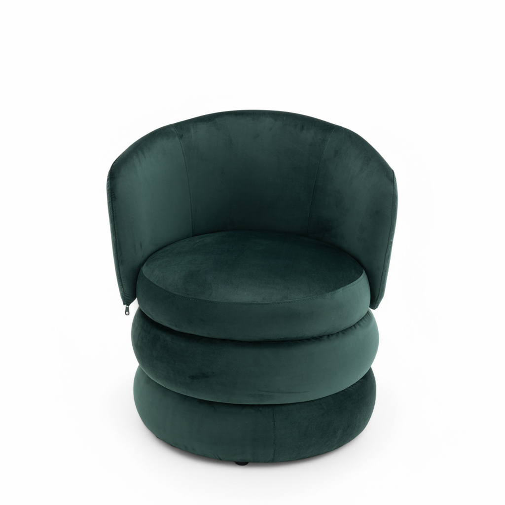 Velvet Bottle Green Tilly Accent Swivel Chair