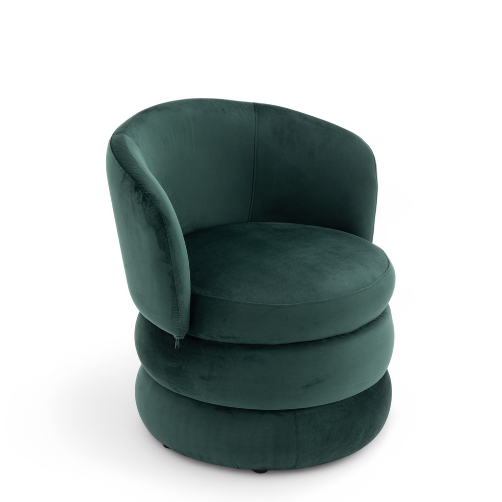 Velvet Bottle Green Tilly Accent Swivel Chair