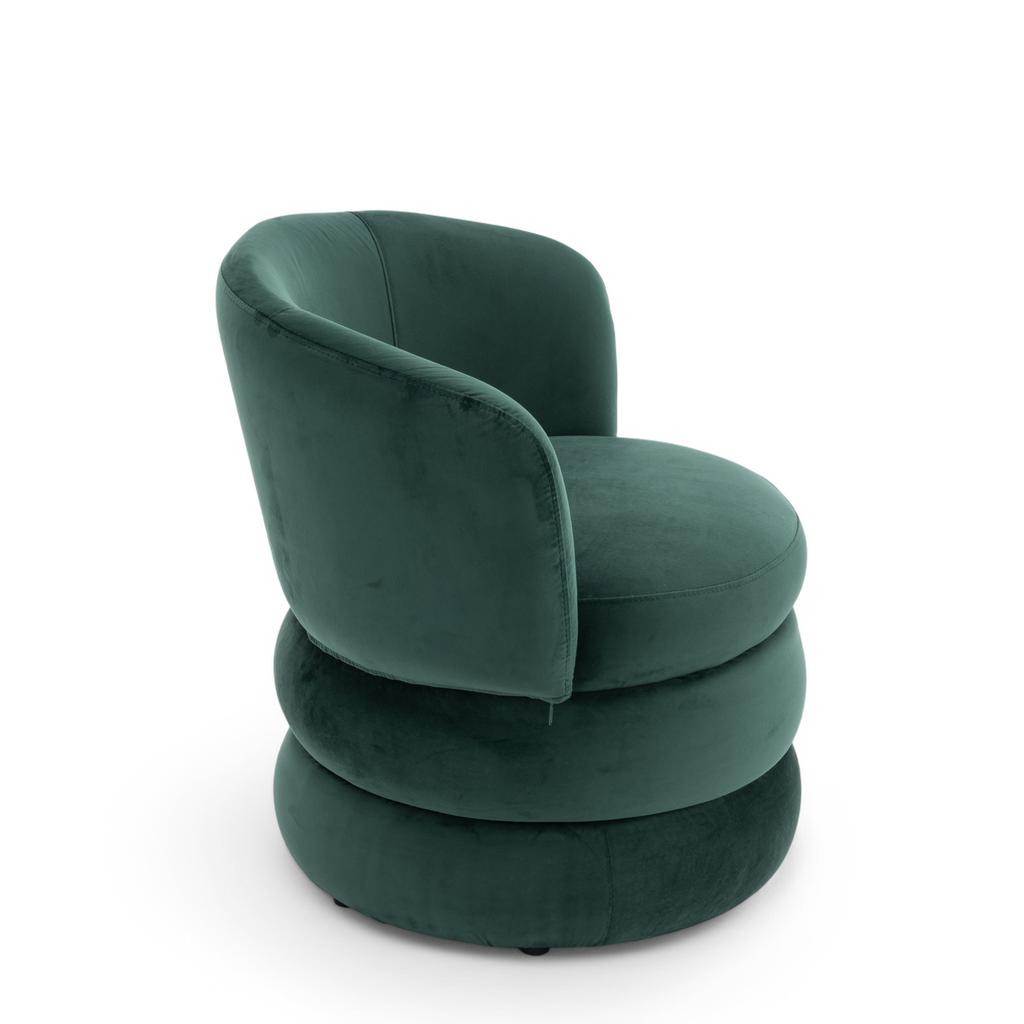 Velvet Bottle Green Tilly Accent Swivel Chair